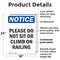 Signmission Please Do Not Sit Or Climb On Railing, 18 in W x Rectangle, Plastic OS-2PACK-NS-P-1824-V-17416 - alternate 5